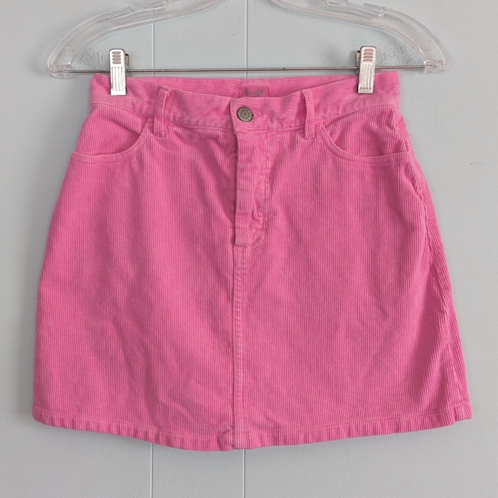 Brandy Melville John Galt California pink corduroy skirt OS